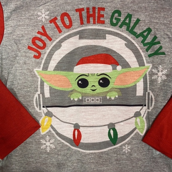 NWT Star Wars mandalorian baby yoda Christmas pajamas 4t - Picture 2 of 5